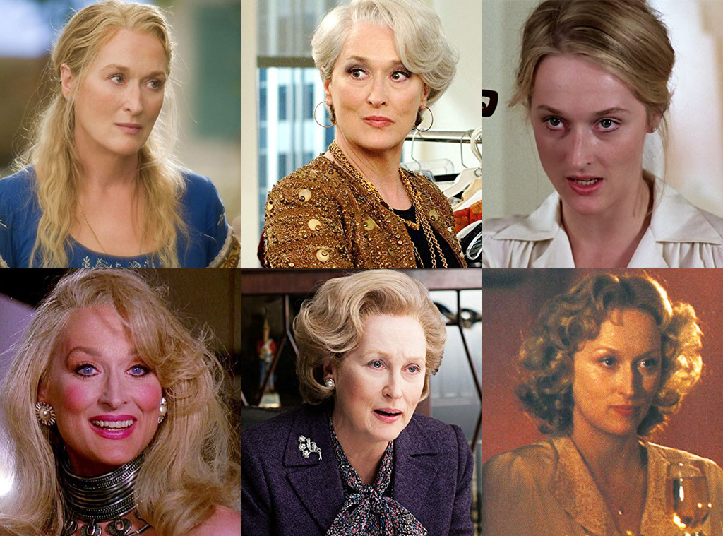 Meryl Streep, Mamma Mia, The Devil Wears Prada, Kramer vs Kramer, Death Becomes Her, Iron Lady, Sophies Choice